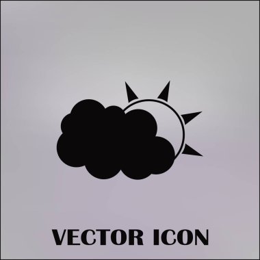 vektör simgesi. Güneş bulut arkasında