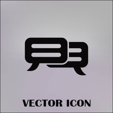 Sohbet simgesi bir arka plan üzerinde izole trendy düz tarzı. Web sitesi tasarımı için konuşma balonu sembolü