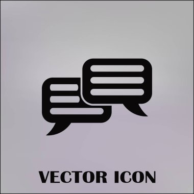 Sohbet simgesi bir arka plan üzerinde izole trendy düz tarzı. Web sitesi tasarımı için konuşma balonu sembolü