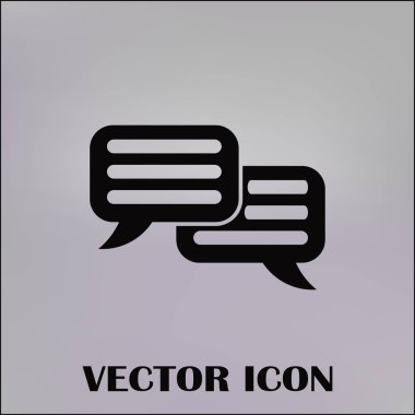 Sohbet simgesi bir arka plan üzerinde izole trendy düz tarzı. Web sitesi tasarımı için konuşma balonu sembolü