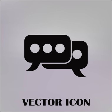 Sohbet simgesi bir arka plan üzerinde izole trendy düz tarzı. Web sitesi tasarımı için konuşma balonu sembolü