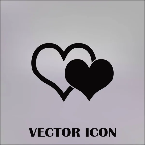 Hart vector pictogram, symbool van de liefde. Aftelkalender voor Valentijnsdag teken — Stockvector