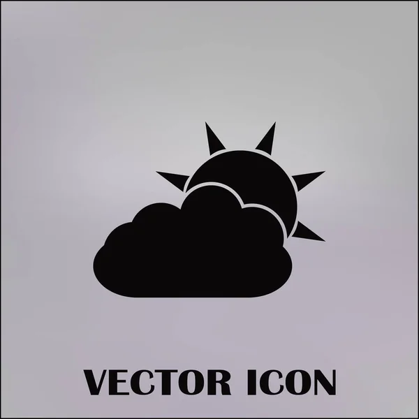 Ícone vetorial. sol atrás da nuvem —  Vetores de Stock