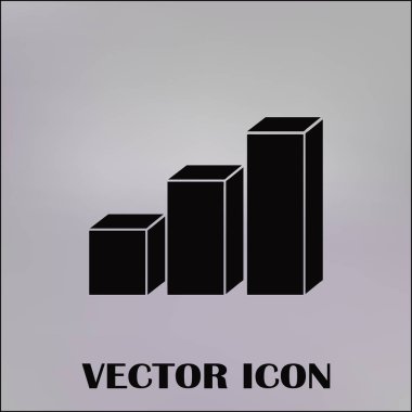 Trendy düz stil grafik simgesini. Web sitesi tasarımı, logo, app, kullanıcı arabirimi için grafik bar sembolü. Vektör çizim, Eps10.