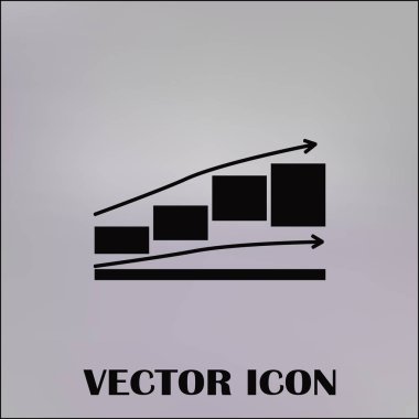 Trendy düz stil grafik simgesini. Web sitesi tasarımı, logo, app, kullanıcı arabirimi için grafik bar sembolü. Vektör çizim, Eps10.