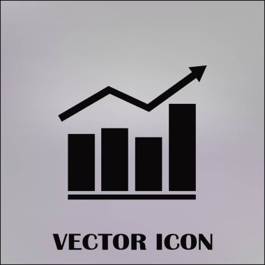 Trendy düz stil grafik simgesini. Web sitesi tasarımı, logo, app, kullanıcı arabirimi için grafik bar sembolü. Vektör çizim, Eps10.