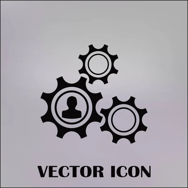 Getriebe-Symbol mit Vintage-Hintergrundvektorgrafik — Stockvektor