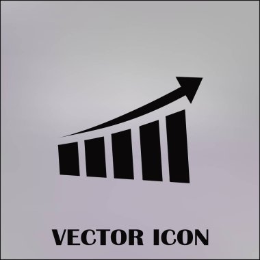 Trendy düz stil grafik simgesini. Web sitesi tasarımı, logo, app, kullanıcı arabirimi için grafik bar sembolü. Vektör çizim, Eps10.