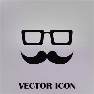 Bıyık ve gözlük vektör simgesi.