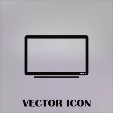 Trendy düz tarzı TV simgesi. Web sitesi tasarımı, logo, app, kullanıcı arabirimi için televizyon sembolü. Vektör çizim, Eps10.