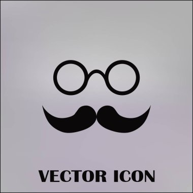 Bıyık ve gözlük vektör simgesi.