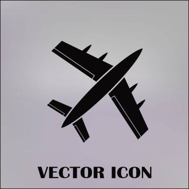 Uçak simge vektör, katı logo illüstrasyon, sembol