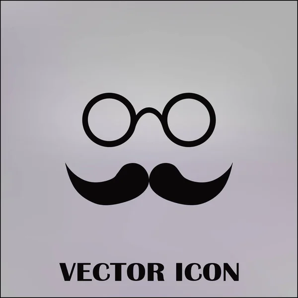 Ícone de vetor de bigode e óculos . — Vetor de Stock