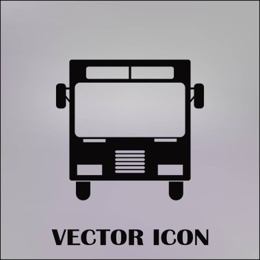 Otobüs simge vektör, katı logo illüstrasyon, sembol