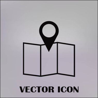 Harita işaretçi düz simgesi. Vektör Eps 10