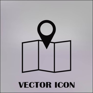 Harita işaretçi düz simgesi. Vektör Eps 10