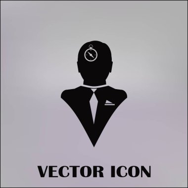 Siluet vektör çizim pusula gül işaretiyle insan kafasından