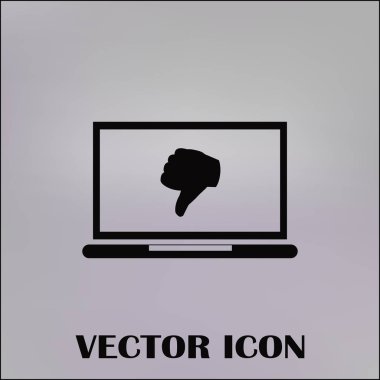 Başparmak aşağı. Simge sevmez. Vektör çizim.