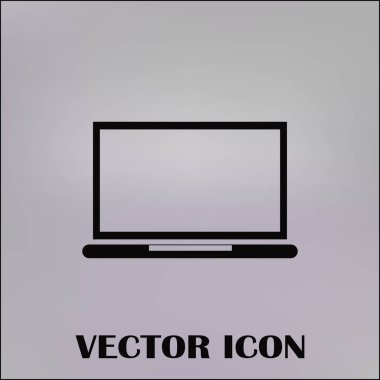 Dizüstü bilgisayar simgesini trendy düz stil. Web sitesi tasarımı, logo, app, UI bilgisayar simgesi. Vektör çizim, Eps10.