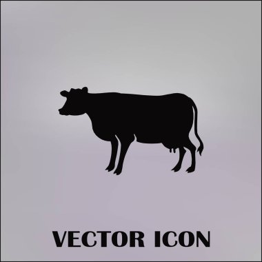 İnek siluet vektör simgesi