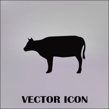 İnek siluet vektör simgesi