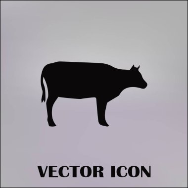 İnek siluet vektör simgesi