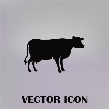 İnek siluet vektör simgesi