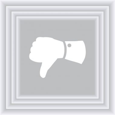 Vektör başparmak aşağı simgesi, düz simge vektör çizim.