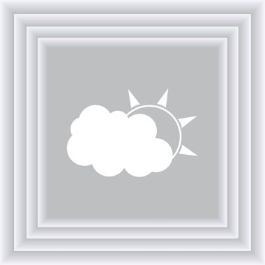 Hava satırı simgesi. Güneş bulut ile yağmur arkasında