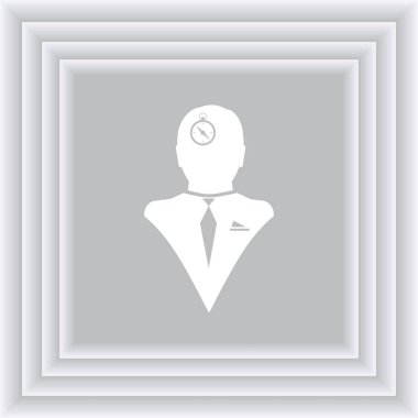 Siluet vektör çizim pusula gül işaretiyle insan kafasından