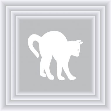 kedi silüeti. Vektör çizim.