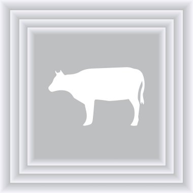 İnek siluet vektör simgesi