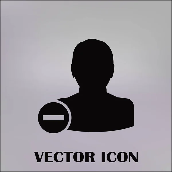 Excluir ícone de conta de usuário — Vetor de Stock