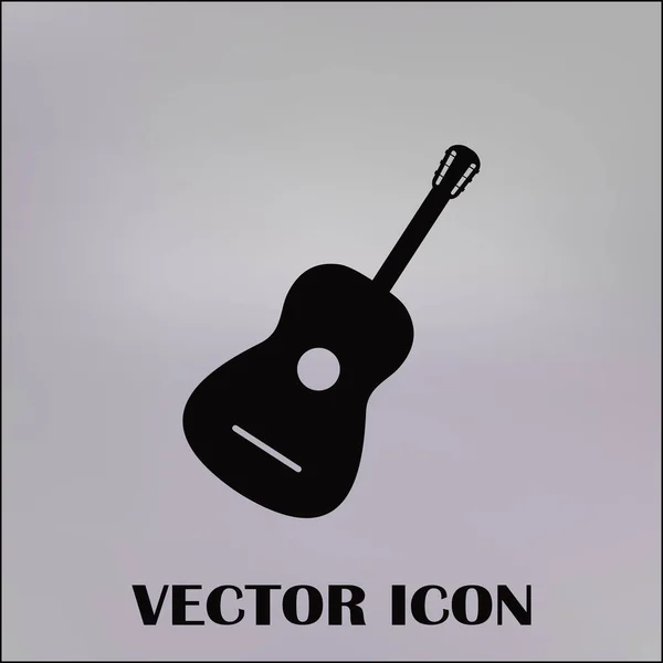 Icono de guitarra vector, Signo de instrumento musical acústico — Archivo Imágenes Vectoriales