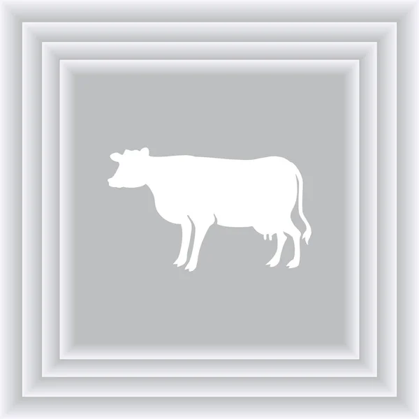 Icona vettore silhouette mucca — Vettoriale Stock