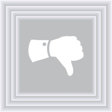 Vektör başparmak aşağı simgesi, düz simge vektör çizim.