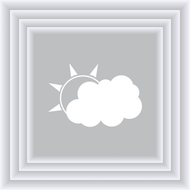 Hava satırı simgesi. Güneş bulut ile yağmur arkasında