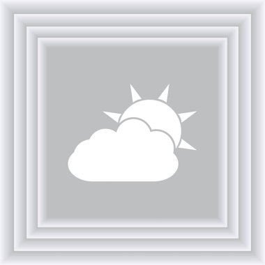 Hava satırı simgesi. Güneş bulut ile yağmur arkasında