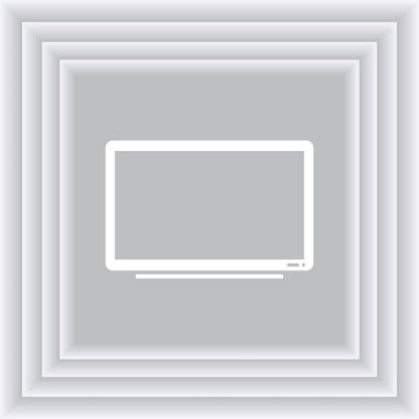 Trendy düz tarzı TV simgesi. Web sitesi tasarımı, logo, app, kullanıcı arabirimi için televizyon sembolü. Vektör çizim, Eps10.