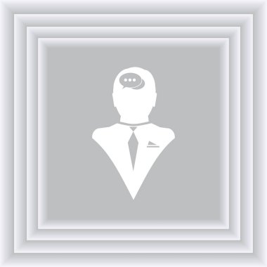 Bir kafa ile konuşma balonu silüeti