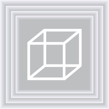 İzometrik küp vektör simgesi. 3D kare işareti. Kutu simgesi