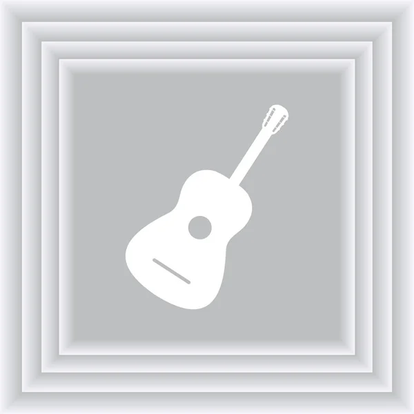 Icono de guitarra vector, Signo de instrumento musical acústico — Vector de stock