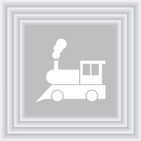 Η ατμομηχανή ατμού. Παλιά σιδηροδρομική εικονίδιο web — Διανυσματικό Αρχείο