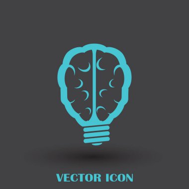 Beyin fikir simgesi düz.