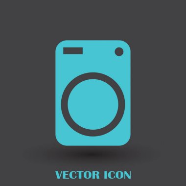 Çamaşır makinesi simgesi. Cihazı vektör simgesi. Çamaşır makinesi simge vektör