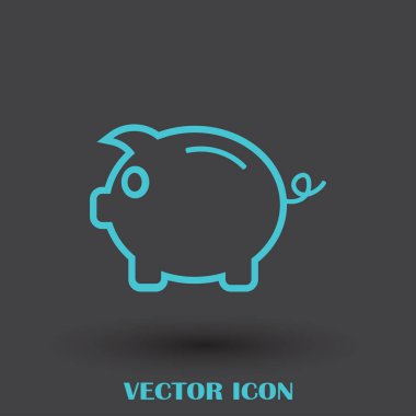 Kumbara simge vektör, borç, para, tasarruf, tasarruf