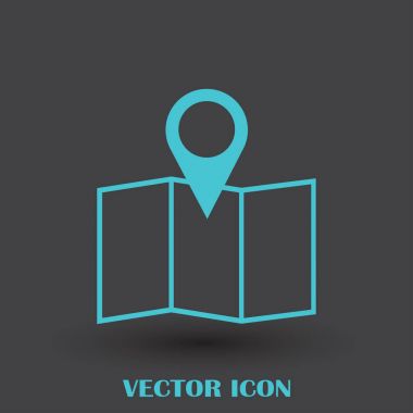 Harita işaretçi düz simgesi. Vektör Eps 10