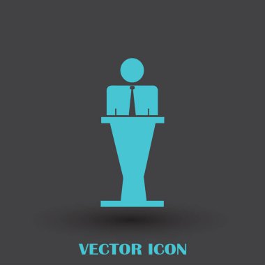 Hoparlör vektör simgesi. Tribün örnek konuşan hatip.