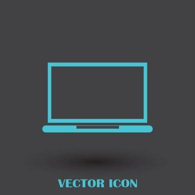 Dizüstü bilgisayar simgesini trendy düz stil. Web sitesi tasarımı, logo, app, UI bilgisayar simgesi. Vektör çizim, Eps10.