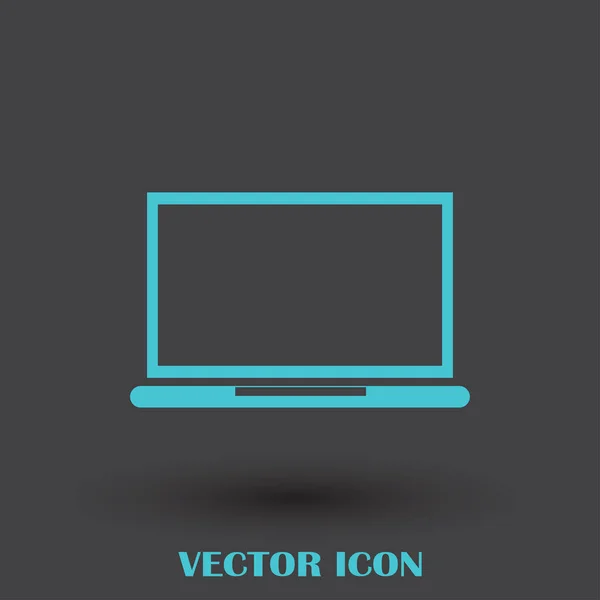 Ícone de laptop em estilo moderno plana. Símbolo do computador para o design do seu site, logotipo, aplicativo, UI. Ilustração vetorial, EPS10 . — Vetor de Stock